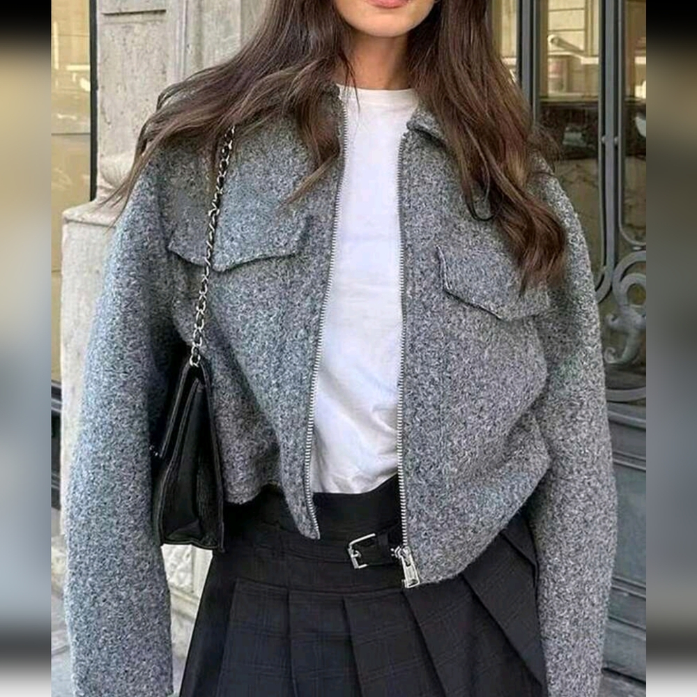 Women's Casual Daily Wear Zip-Up Jacket - Picture 1 of 4